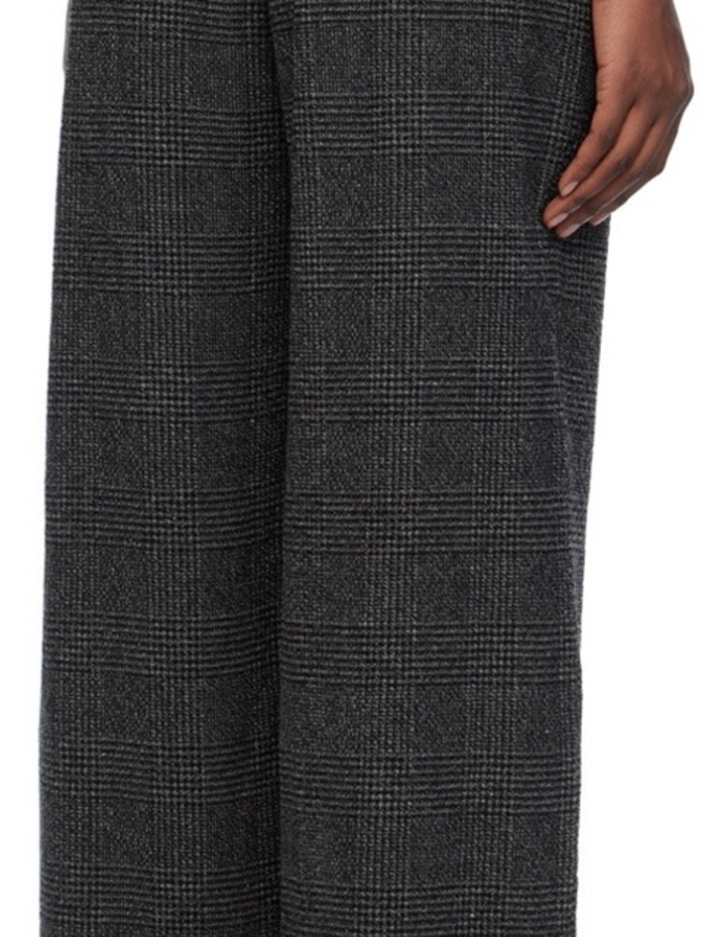 LESET Pleated Prince of Wales Tailored Checked Alpaca-blend Wide-leg Pants - Picture 8 of 9